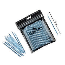 Палички багаторазові двосторонні 10 см. 100 шт./пач. Дизайнер для манікюру пластикові Блакитний