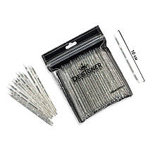 Палички багаторазові двосторонні 10 см. 100 шт/уп. Дизайнер для манікюру пластикові Прозорі з ранокольоровими блискітками