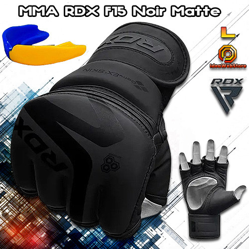 Рукавички для ММА змішаних єдиноборств рукопашного бою ММА RDX F15 Noir Matte Black розмір L