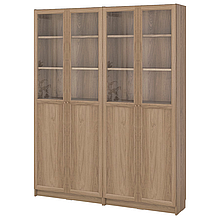 Книжкова шафа зі комбінованими дверима BILLY/OXBERG 160x30x202 см IKEA 495.818.13