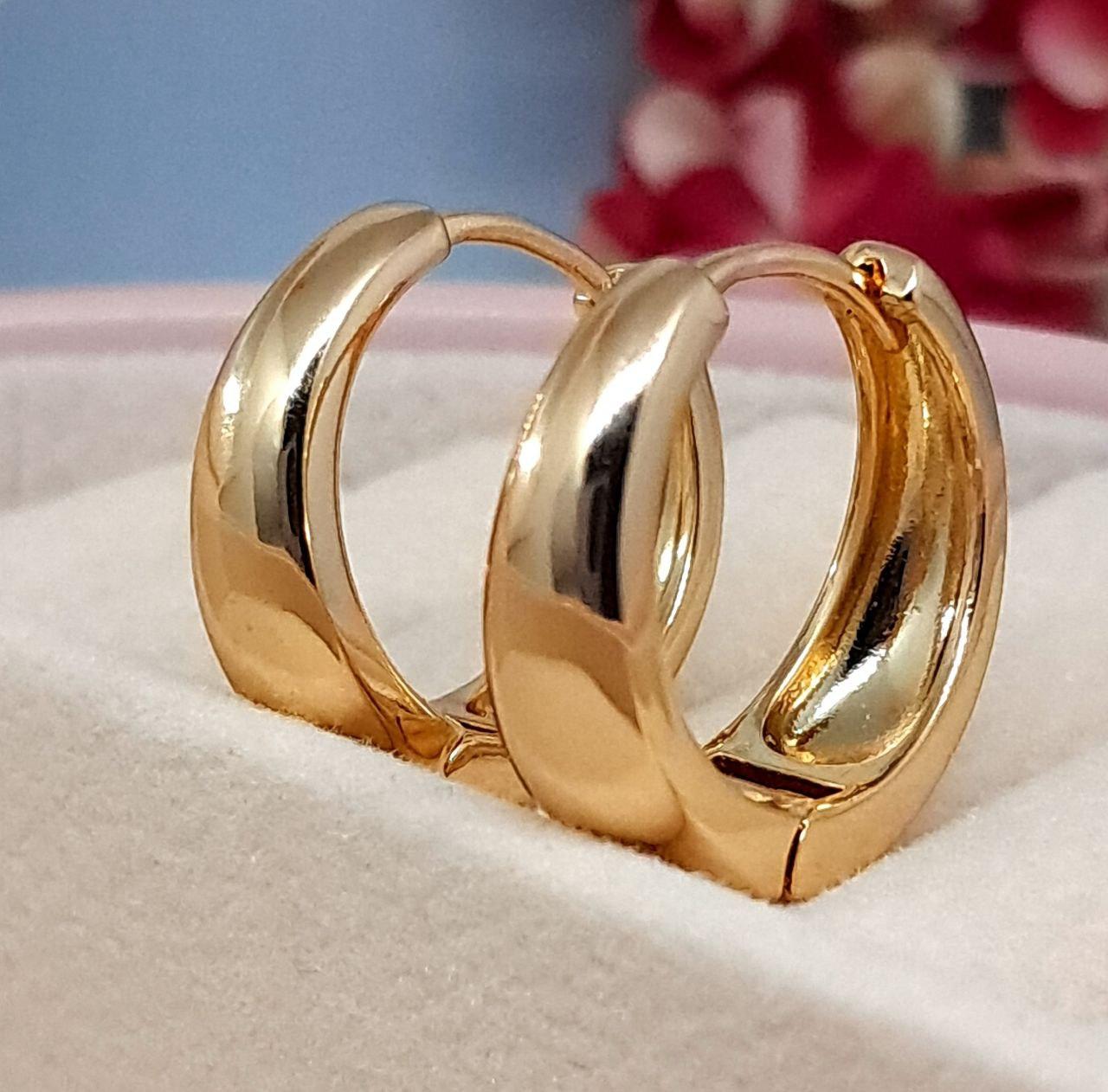 Сережки кільця Класика медичне золото Xuping Розмір 20 мм × 8 мм Код 5072