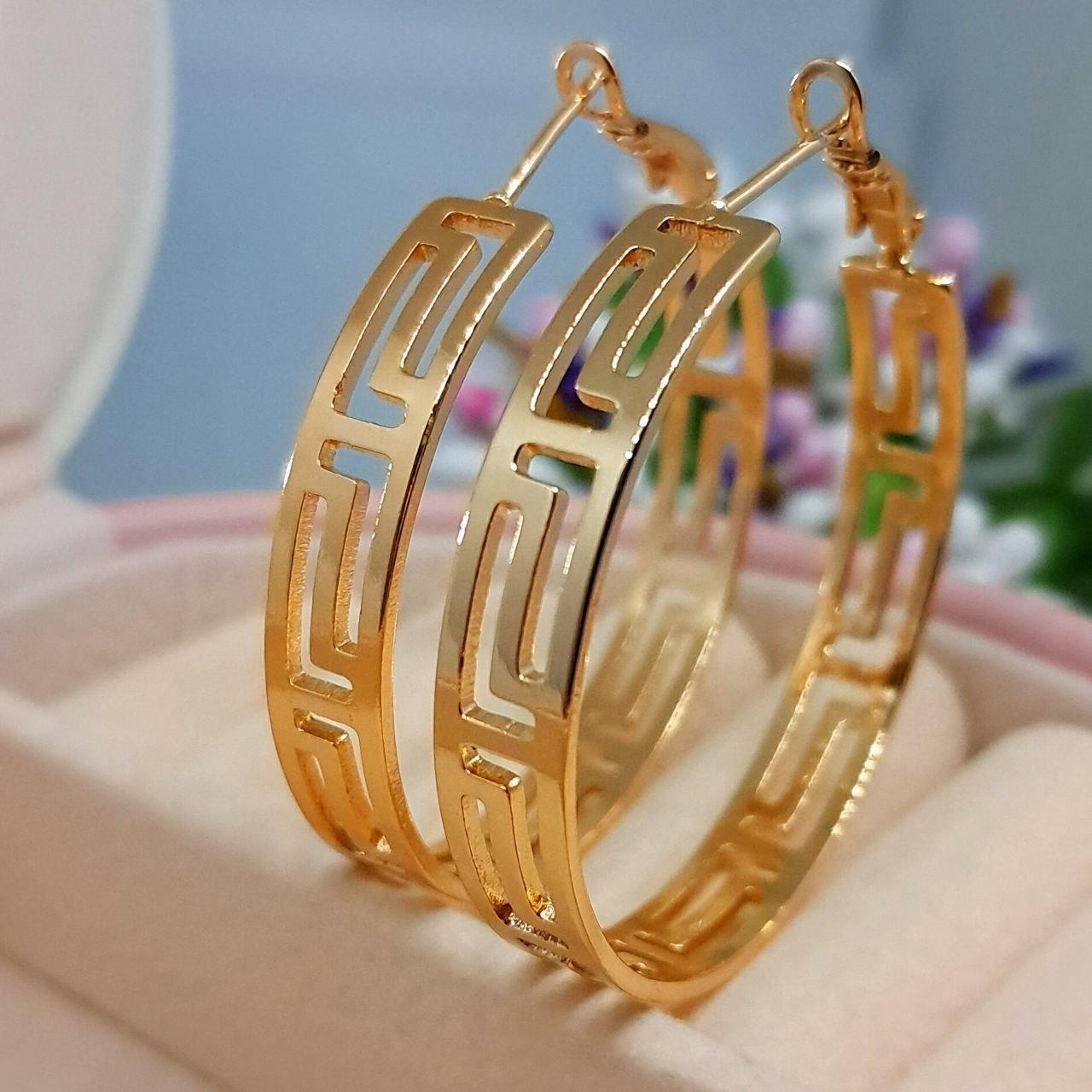 Сережки кільця медичне золото Xuping Розмір 40 мм × 6 мм Код 5074