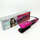 Широка праска для випрямлення волосся VGR V-506 потужністю 55 Вт з LED дисплеєм 130-210 FP-467 градусів рожевий, фото 3