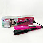 Широка праска для випрямлення волосся VGR V-506 потужністю 55 Вт з LED дисплеєм 130-210 FP-467 градусів рожевий, фото 4