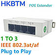 HKBTM 4 Port PoE подовжувач. Подовжувач передавання POE камер., фото 8
