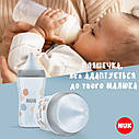 NUK PERFECT MATCH Пляшечка зі скла з індикатором температури 120 мл і, з народження, з соскою із силікону з отвором S, веселка, фото 10