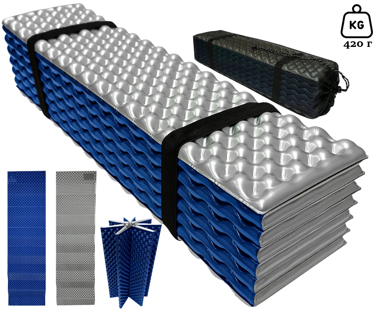 Каремат-пінка Tramp UTRI-001 Compact Lite Reflect Blue | Всесезонний легкий та компактний складаний туристичний килимок