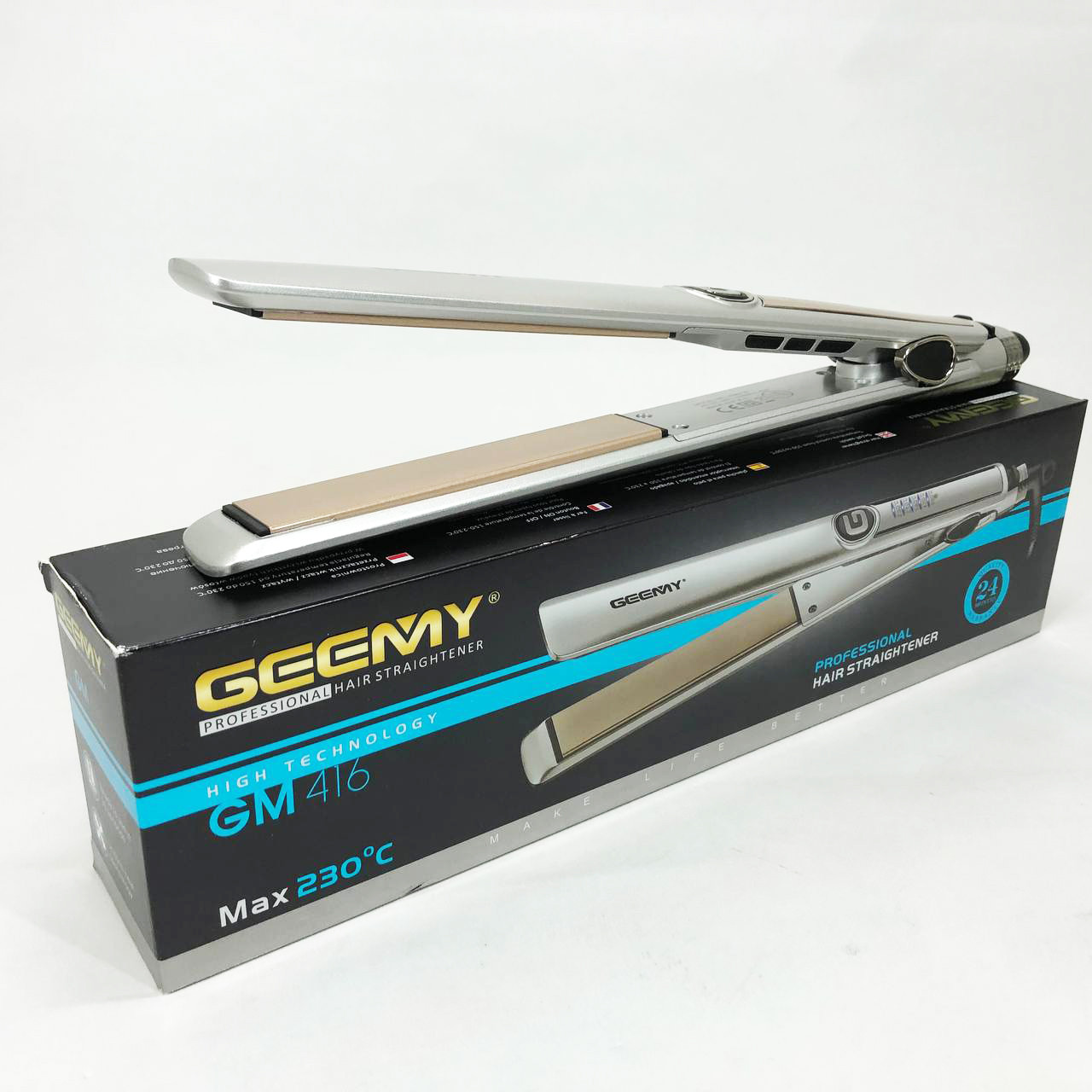 Випрямляч-праска для волосся Gemei GM-416. Колір: білий, фото 1