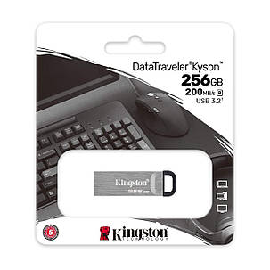 Флеш-накопичувач USB3.2 256GB Kingston DataTraveler Kyson Silver/Black, фото 3