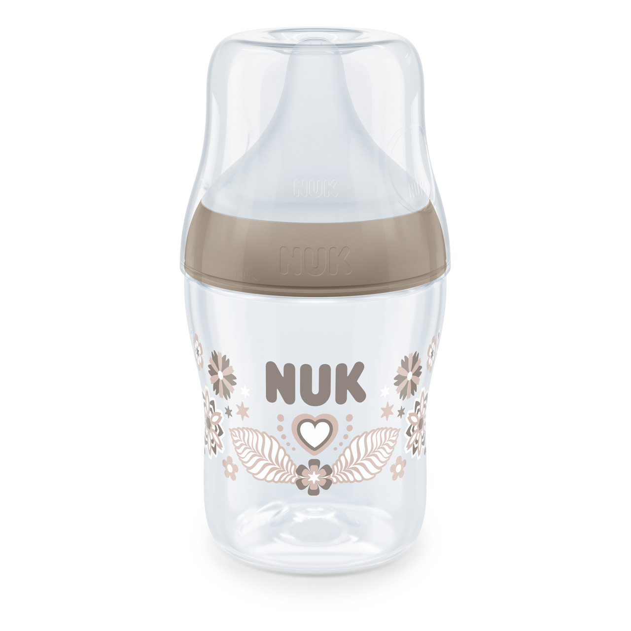 NUK PERFECT MATCH Пляшечка пластикова з індикатором температури 150 мл із соскою із силікону з отвором S - серце