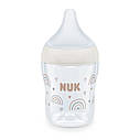 NUK PERFECT MATCH Пляшечка зі скла з індикатором температури 120 мл і, з народження, з соскою із силікону з отвором S, веселка, фото 3