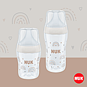 NUK PERFECT MATCH Пляшечка з пластиковаз індикатором температури 150 мл із соскою із силікону з отвором S - веселка, фото 6