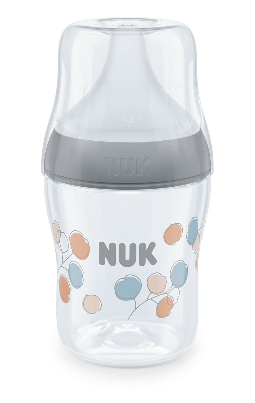 NUK PERFECT MATCH Пляшечка з пластикова з індикатором температури 150 мл із соскою з силікону з отвором S - гілка