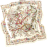 Ніжна м'яка жіноча хустка з квітковим принтом. Натуральна весняна хустка, фото 2