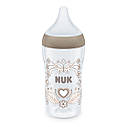 NUK PERFECT MATCH Пляшечка зпластикова з індикатором температури 260 мл із соскою з силікону з отвором M - серце, фото 2