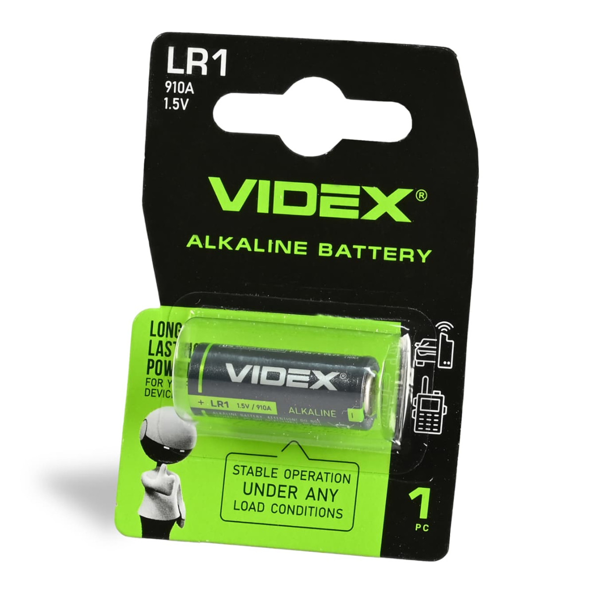 Батарейка лужна Videx LR1, N 1бат