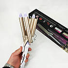 Плойка для волосся професійна Kemei KM-1010 потрійна для створення локонів з турмаліновим покриттям, фото 4