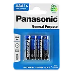 Батарейка PANASONIC General Purpose R03 AAA  4BL