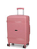 Валіза середня M поліпропілен рожева 66х44х25+5/79л/4кг/Snowball 21204, фото 2