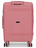 Валіза середня M поліпропілен рожева 66х44х25+5/79л/4кг/Snowball 21204, фото 3