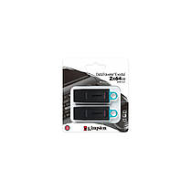 Флеш-накопичувач USB3.2 64GB Kingston DataTraveler Exodia Black/Blue 2 Pieces, фото 5