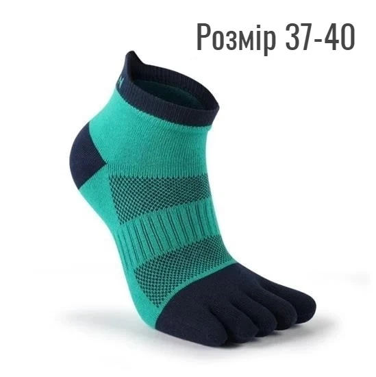 Шкарпетки Meikan з роздільними пальцями для спорту, бігу, трекінгу низькі — Зелений, Розмір 37-40