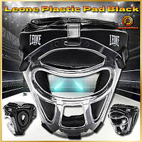 Боксерський шолом Leone Plastic Pad Black із захисною маскою та підборіддям (XS/S)
