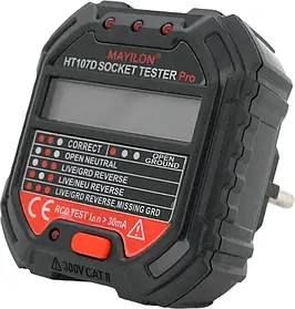 Тестер розеток Mayilon HT-107D, AC: 90-250V