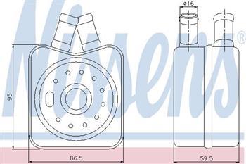 Радіатор оливний на Volkswagen Golf 5 (Фольксваген Гольф 5) 2003-- ->2009 Nissens 90608