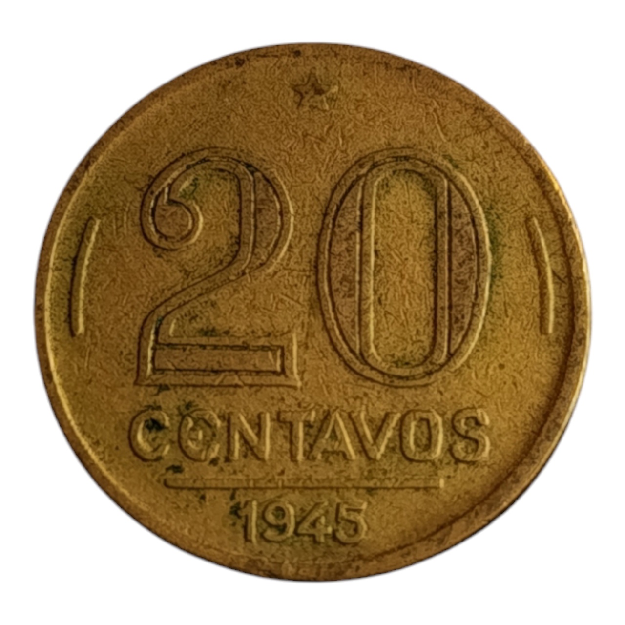 Бразилія 20 сентаво, 1945 Жетуліу Варгас Без мітки монетного двору, фото 1