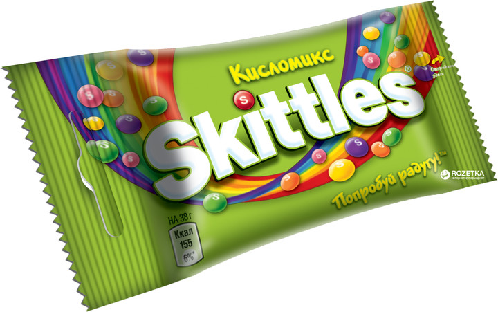 Драже Skittles Кисломікс жувальні в різнокольоровій цукровій оболонці, 38г, фото 1