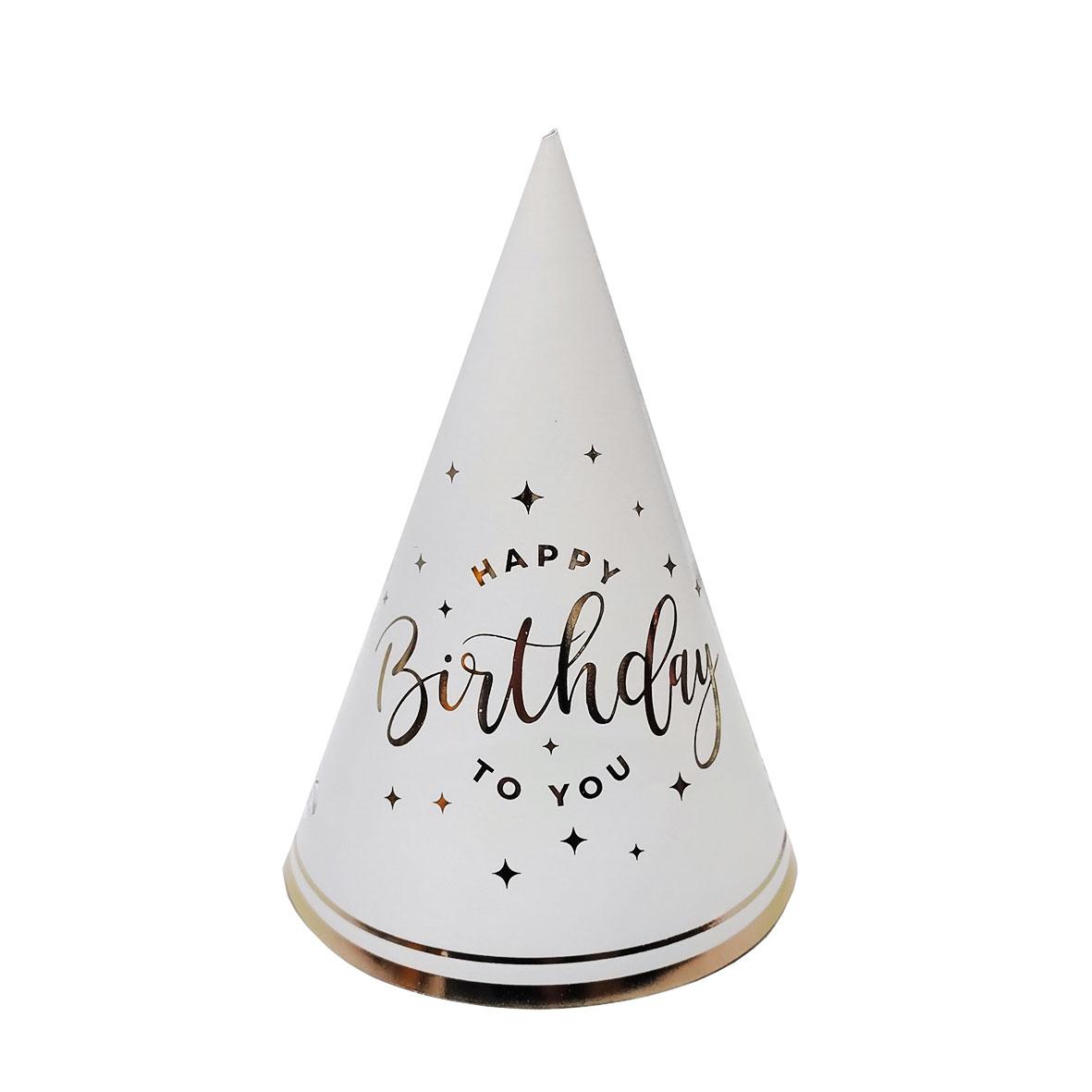 Ковпак "Happy birthday" білий