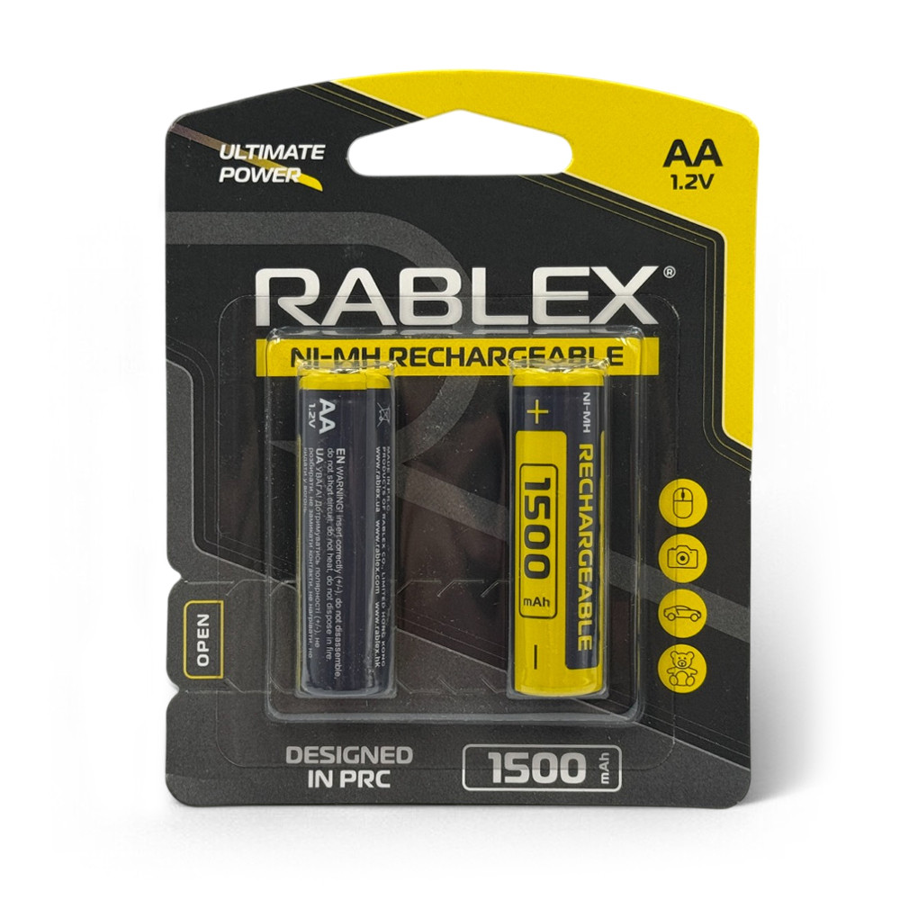 Акумулятори AA (HR6) Rablex 1500mAh (1.2v) 2шт.