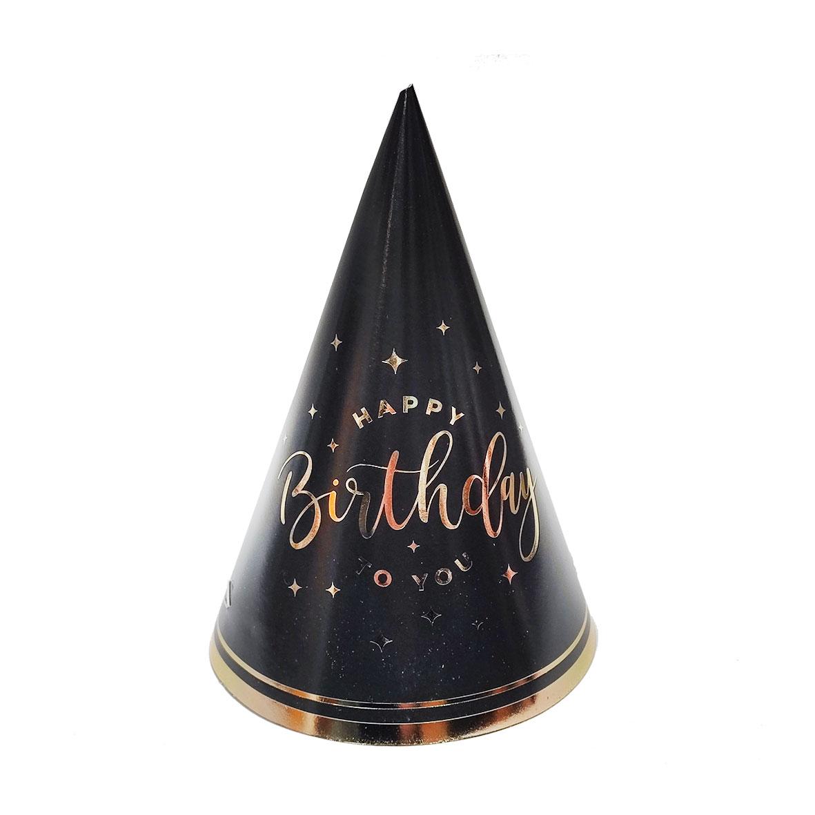 Ковпак "Happy birthday" чорний