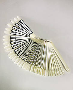 Палітра молочна мигдальний нігтик стікерована (матова-чорна) Total Beauty, 50 типс