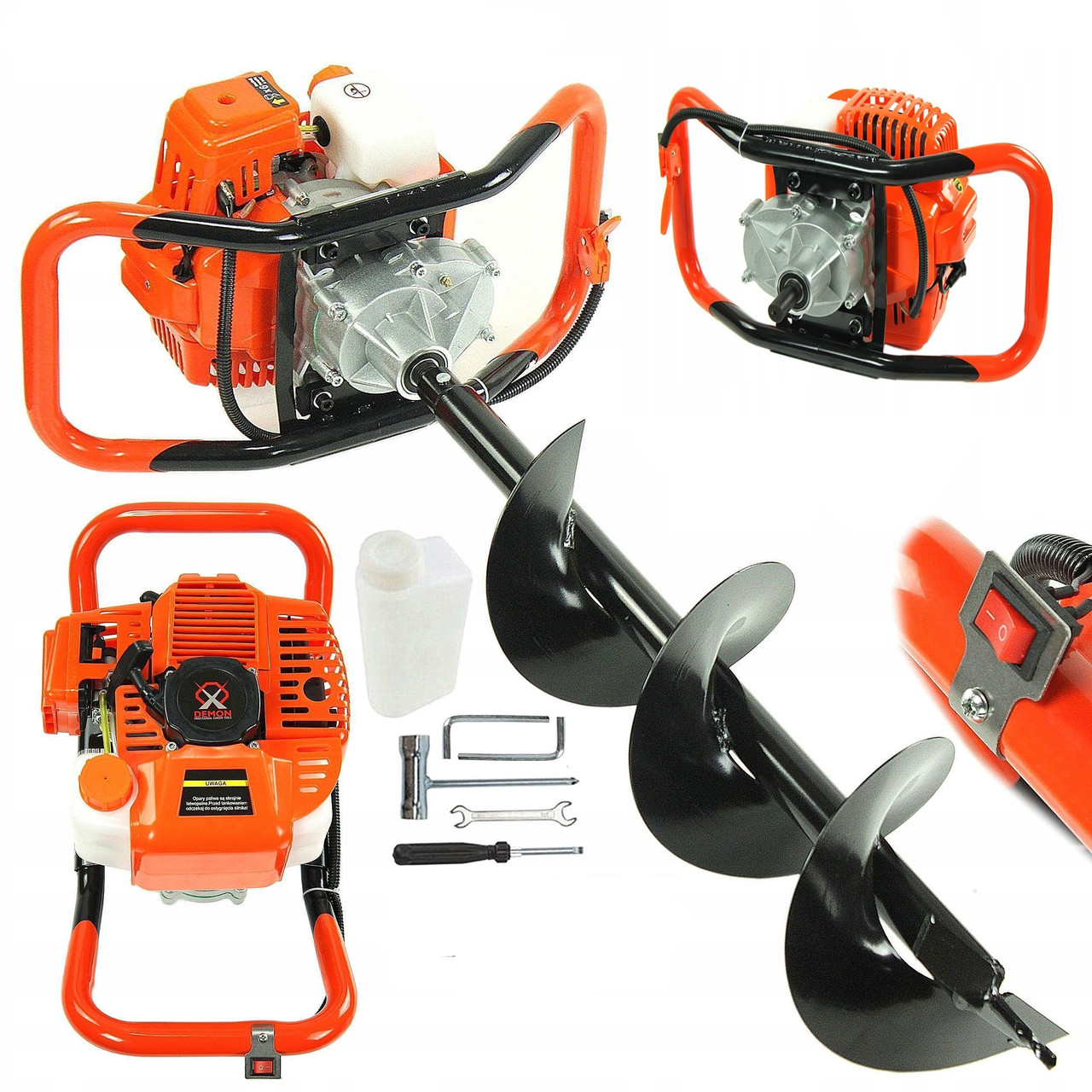 Мотобур (Бензобур) DEMON M84001S + 200мм шнек