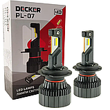 Світлодіодна LED-лампа DECKER H7 12V-24V PL-07 60W 6000K 12000L радіатор + вентилятор + обманка, фото 3