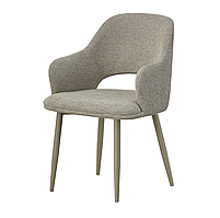 Сучасний стілець для вітальні з підлокітниками M-234 Натуральний Льон, ніжки капучино Vetromebel