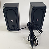 Настільні колонки комп'ютерні c RGB підсвічуванням MUSIC DJ, акустична система 2.0 для ПК Чорні M-110A, фото 5