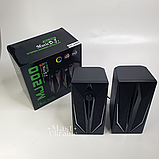 Настільні колонки комп'ютерні c RGB підсвічуванням MUSIC DJ, акустична система 2.0 для ПК Чорні M-110A, фото 2