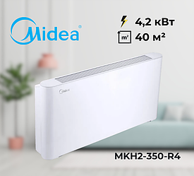 Підлогово-стельовий фанкойл Midea MKH2-350-R4 (4,2 кВт), площа до 40 м² з чотирирядним теплообмінником