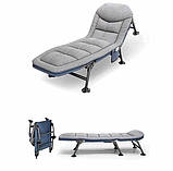 Кемпінгове розкладне ліжко "Комбат" крісло-лежак Jet Folding-Bed з подушкою і матрацом 180×60×30, фото 10