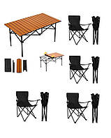 Стол чемодан трансформер походный с 4 стульями для пикника и природы, Наборы туристической складной мебели