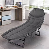 Кемпінгове крісло-лежак Jet Folding-Bed шезлонг для дачі, осаду та тераси 180×60×30, фото 2
