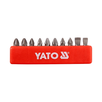 Набір біт до викрутки / шуруповерта 25 мм 1/4" PH-PZ (10 шт) Yatо YT-0482, фото 1