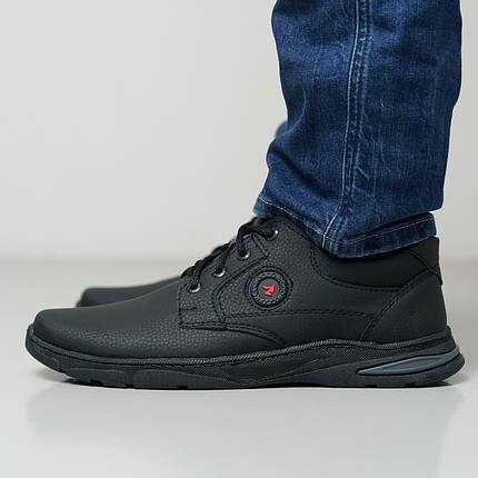 Кросівки чоловічі чорні з прошитою підошвою, фото 1