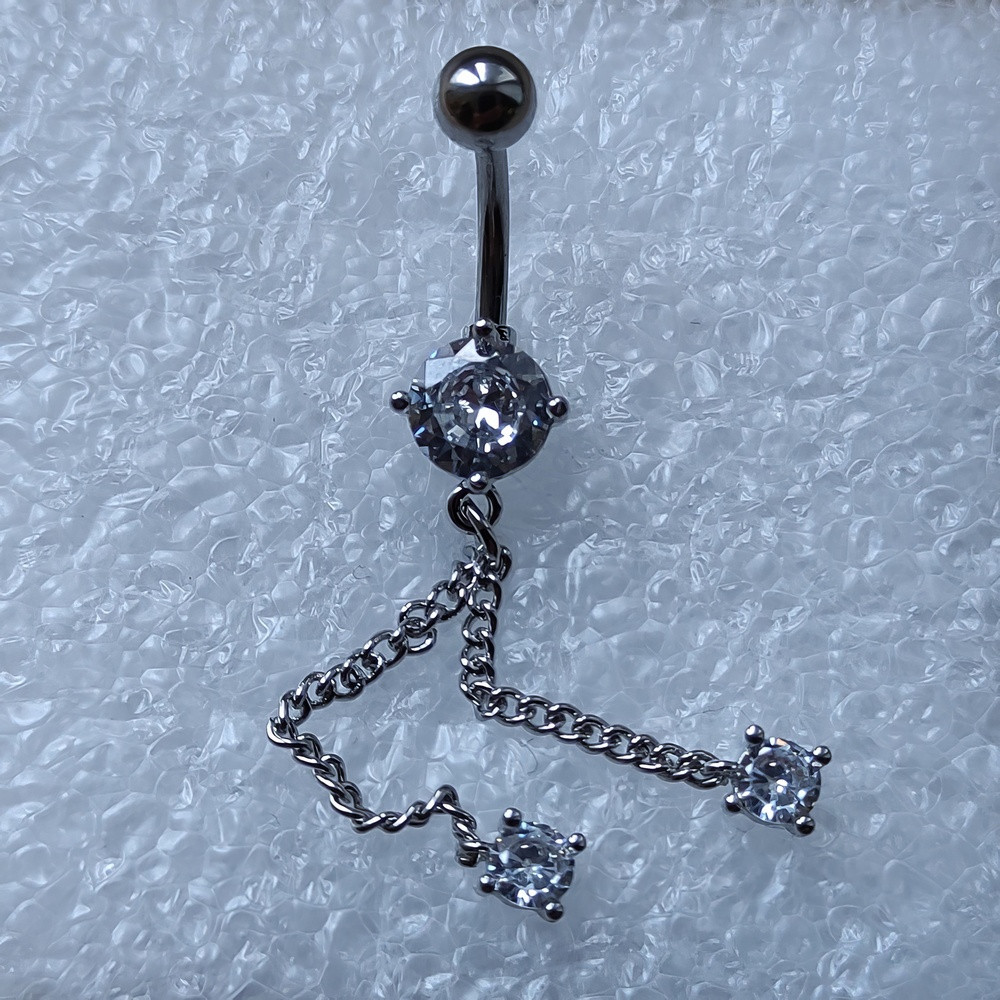 Банан для пірсингу пупка Камінці на ланцюжках PPBP-80