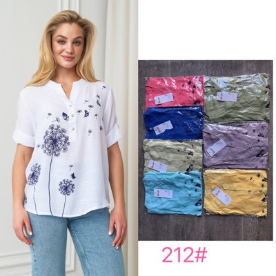 Жіноча блузка з принтом "Водуванчики". XL-4XL