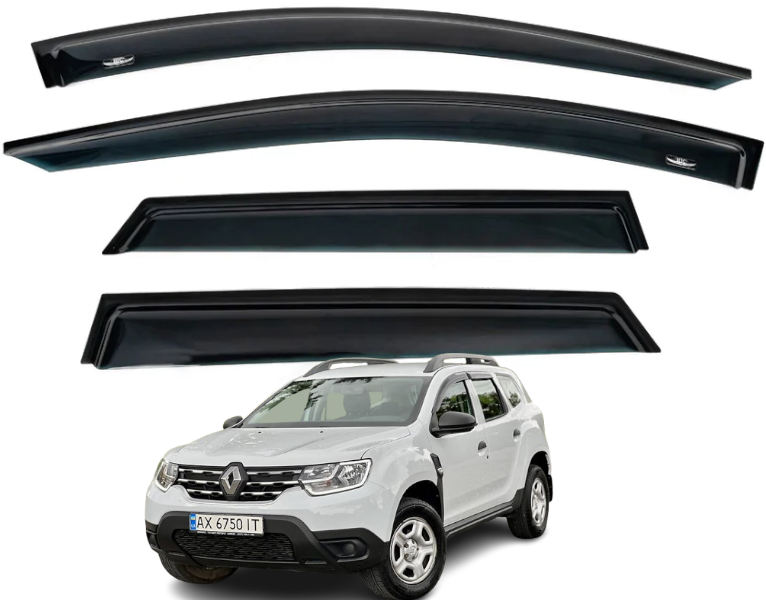Дефлектори вікон вітровики Renault Duster 2018-2024 (скотч) HIC