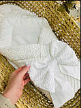 Гарний конверт на виписку, конверт з мереживом для новонародженого, конверт-ковдра демісезонний Angelok-child, фото 3